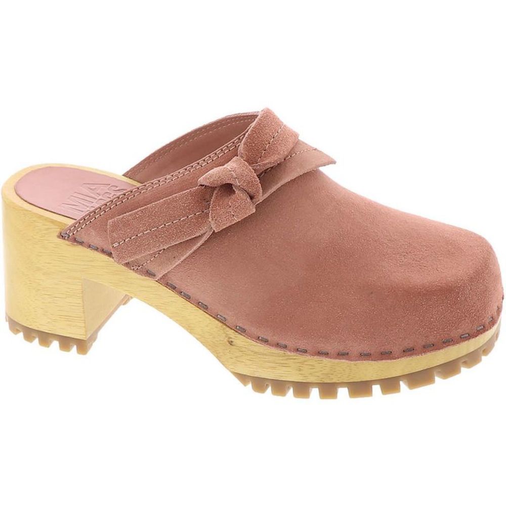 Mia Womens Kamie Pink Suede Slip-On Mules Clogs Shoes . Only worn a few times!